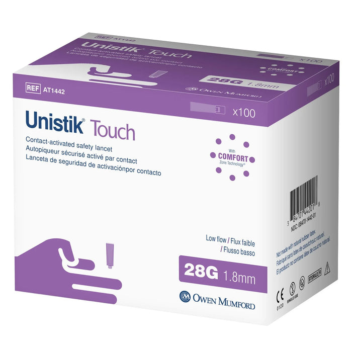 Unistik Touch Low Flow Safety Lancets, 28G X 1.8mm, 100 Count by Pasteur Pharmacy