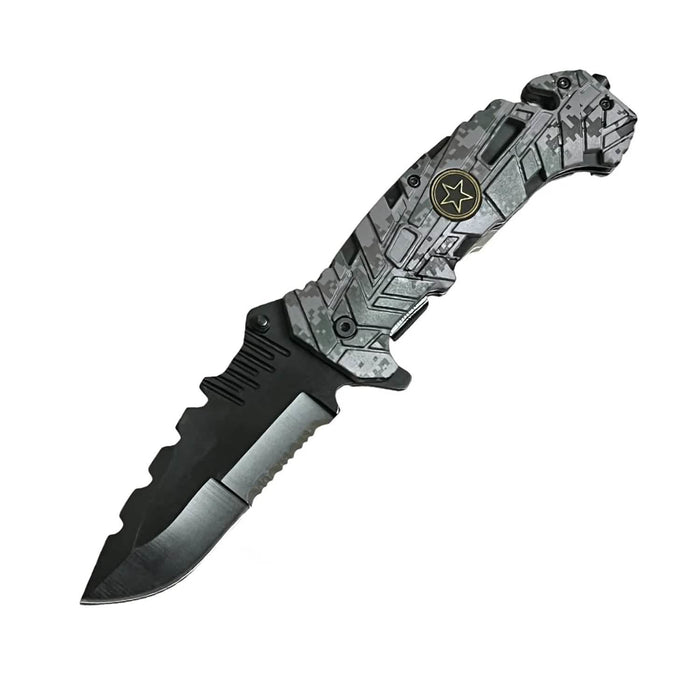 2-Pack: 5" Spring Assisted Knife with Camo Nylon Fiber Handle by DailySale