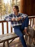 Berkley and Jensen Womens Quarter Zip Mockneck Sherpa Plaid Pullover by Vanessa Jane