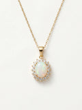 RHmacy Genuine Opal and White Topaz Pendant in 18 k Gold-Plated by Vanessa Jane