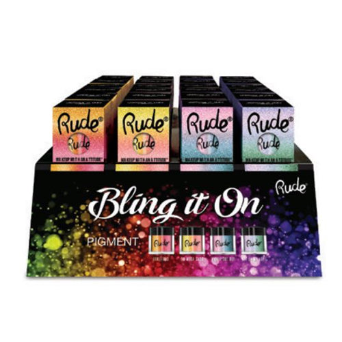 RUDE Bling It On Pigment Acrylic Display Set, 48 Pieces by Avera Group