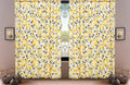 DaDa Bedding Set of 2 Botanical Floral Window Curtain Panels - Natural Semi Sheer Yellow Fleur Golden Orange Spring Time Tulips Straight Tailored Edge by DaDalogy Bedding Collection