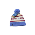 BROOKS Run Happy Heritage Pom Beanie Logo Blue Sand One Size Fits All by Vanessa Jane