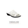 Easy Street Womens White Nola Comfort Slip On Slide Sandals Size 10 by Vanessa Jane