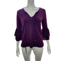Eci Keyhole Bell-Sleeve Blouse, Size Medium by Vanessa Jane