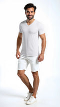 Alfani Mens Speckled Casual Sexy V-Neck T-Shirt by Vanessa Jane