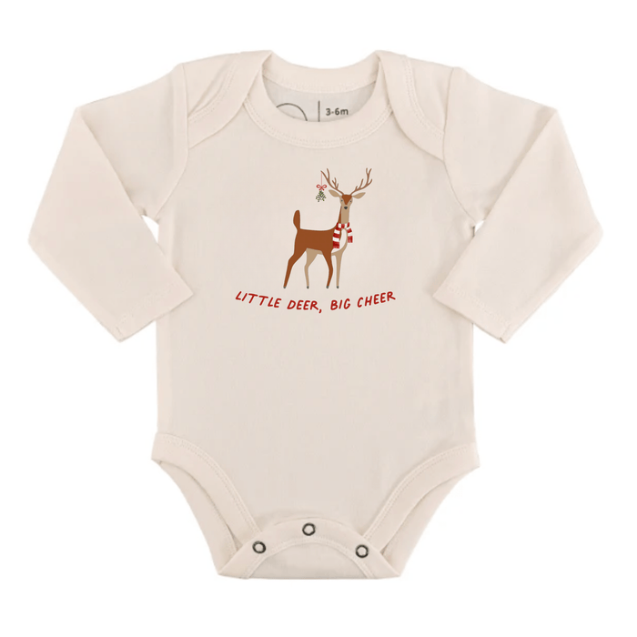 long sleeve graphic bodysuit | little deer big cheer by Finn + Emma