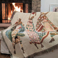 DaDa Bedding Elegant Tapestry Throw Blanket, Dancing Women African Dreams - 50” x 60” (7173) by DaDalogy Bedding Collection