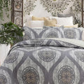 DaDa Bedding Rustic Grey Mosaic Distressed Medallion Reversible Quilted Bedspread Set (SD16299) by DaDalogy Bedding Collection