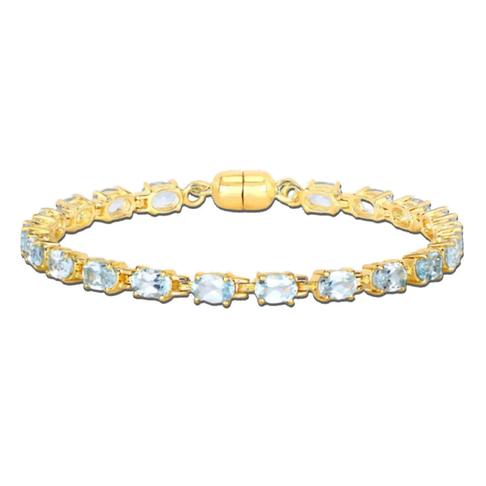 Natural Blue Topaz Tennis Bracelet by Fine Color Jewels