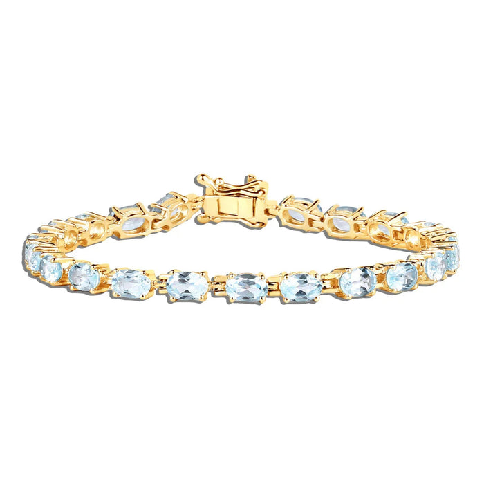 Silver Blue Topaz Bracelet by Fine Color Jewels