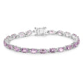Genuine Pink Amethyst Tennis Bracelet by Fine Color Jewels