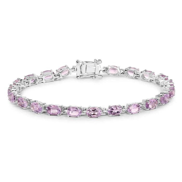 Genuine Pink Amethyst Tennis Bracelet by Fine Color Jewels