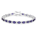 Genuine Iolite Silver Tennis Bracelet by Fine Color Jewels