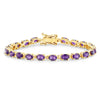 Genuine Purple Amethyst Tennis Bracelet Silver