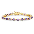 Genuine Purple Amethyst Tennis Bracelet Silver by Fine Color Jewels