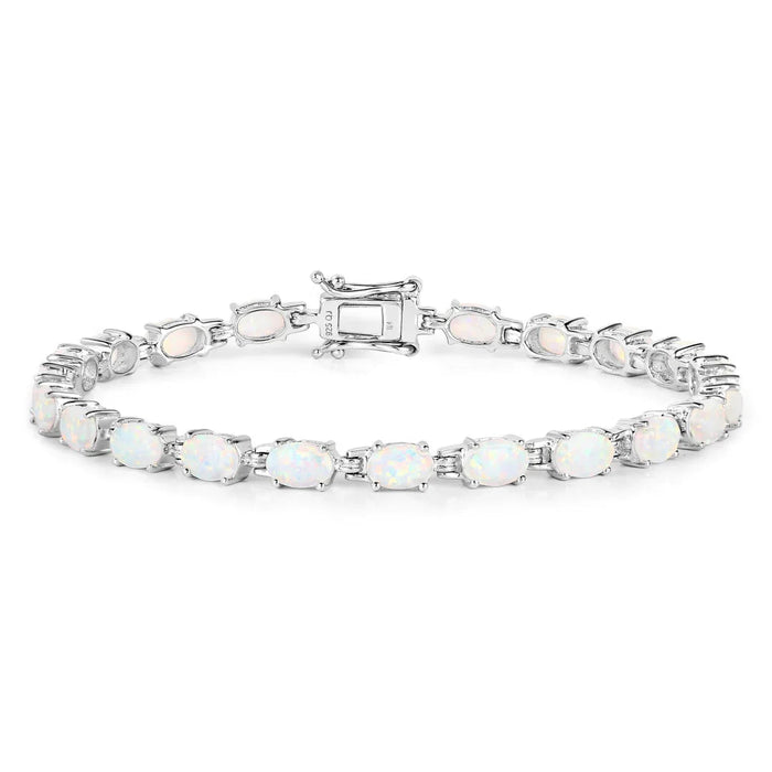 Genuine Opal Tennis Bracelet by Fine Color Jewels