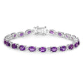 Natural Purple Amethyst Silver Tennis Bracelet Womens by Fine Color Jewels