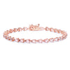 Genuine 10K Rose Gold Morganite Tennis Bracelet