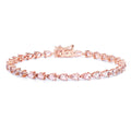 Genuine 10K Rose Gold Morganite Tennis Bracelet by Fine Color Jewels