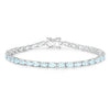 Genuine Blue Topaz Tennis Silver Bracelet