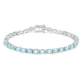 Genuine Blue Zircon Tennis Bracelet by Fine Color Jewels