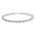 Genuine Purple Tanzanite Tennis Bracelet Silver by Fine Color Jewels