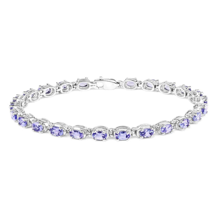 Genuine Purple Tanzanite Tennis Bracelet Silver by Fine Color Jewels