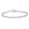 Genuine Aquamarine Tennis Bracelet Silver