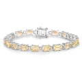 14.40 Ct Oval Light Yellow Citrine Prong Sterling Silver Inline Tennis Bracelet by Fine Color Jewels