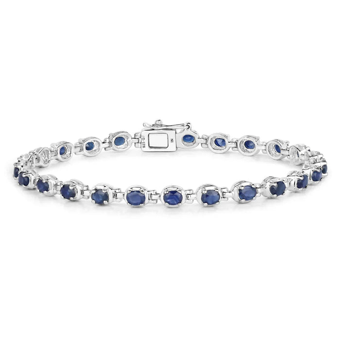 Genuine Blue Sapphire Tennis Bracelet by Fine Color Jewels