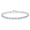 Genuine Tanzanite Tennis Silver Bracelet