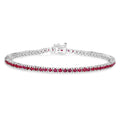 Genuine Pink Ruby Tennis Bracelet by Fine Color Jewels