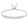 Genuine Aquamarine Bolo Bracelet by Fine Color Jewels