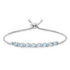 Genuine Swiss Blue Topaz and White Topaz Bolo Bracelet