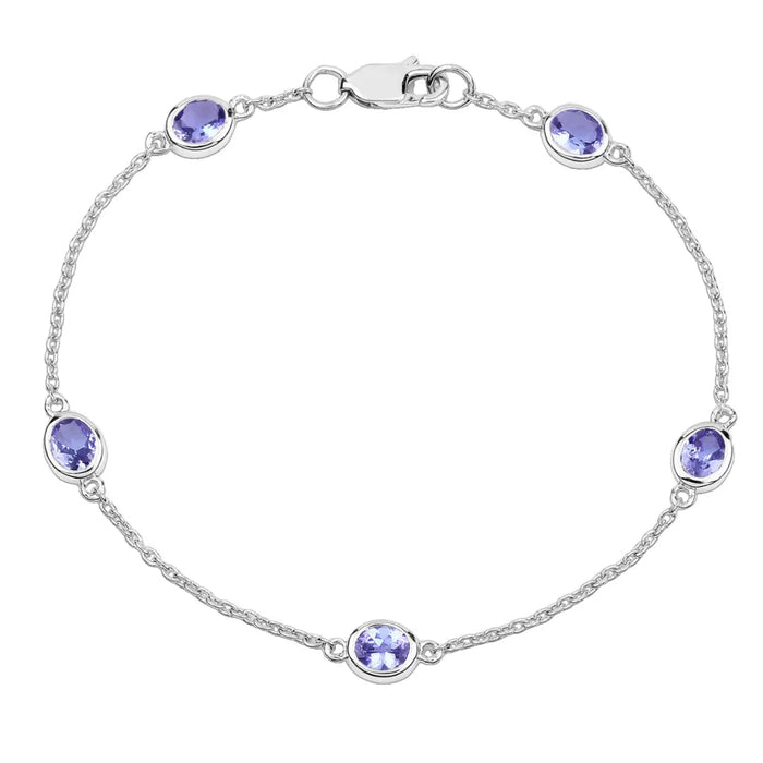Genuine Purple Tanzanite By The Yard Bracelet by Fine Color Jewels