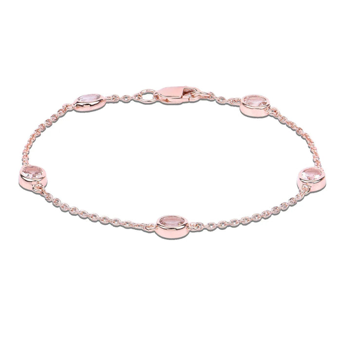 Genuine Morganite By The Yard Bracelet by Fine Color Jewels