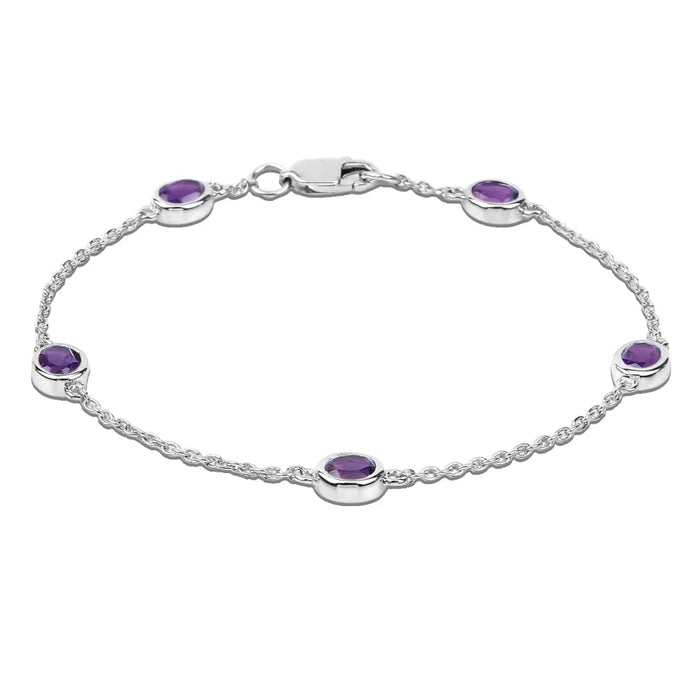 Genuine Purple Amethyst By The Yard Bracelet by Fine Color Jewels