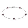Genuine Garnet By The Yard Dainty Bracelet by Fine Color Jewels