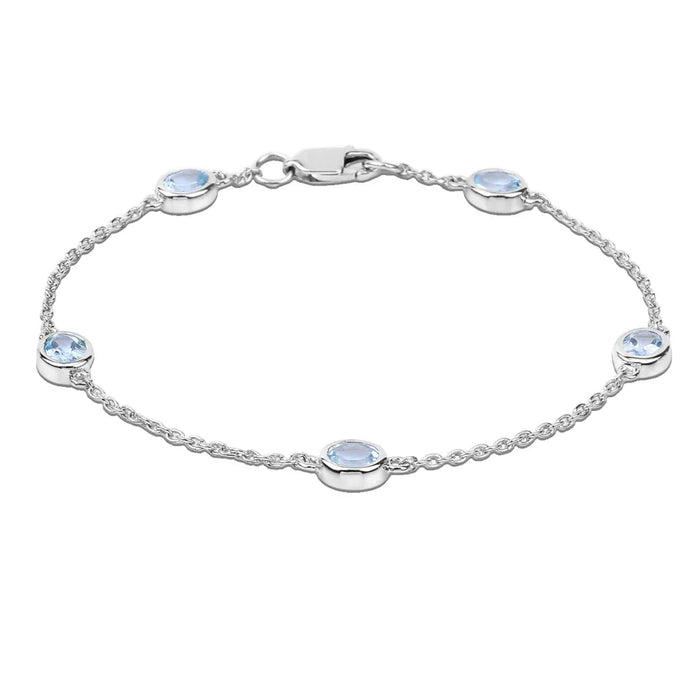 Genuine Blue Topaz By The Yard Bracelet by Fine Color Jewels