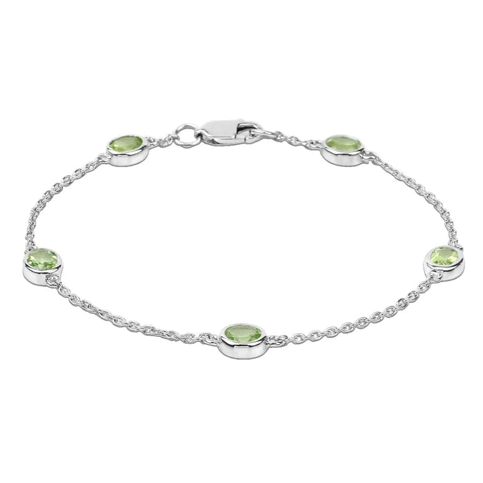 Genuine Green Peridot By The Yard Bracelet by Fine Color Jewels