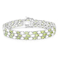 Genuine Opal and Peridot Tennis Bracelet by Fine Color Jewels
