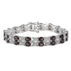 12.60 Ct Oval Brown Smoky Quartz Prong Silver Double Row Crossover Tennis Bracelet