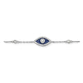 Cubic Zirconia Enamel Evil Eye Bracelet by Fine Color Jewels