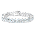 Genuine Aquamarine Tennis Bracelet by Fine Color Jewels