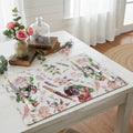 DaDa Bedding Set of 4-Pieces Sweet Love Notes Pink Floral Tapestry Dining Table Placemats 13” x 19” by DaDalogy Bedding Collection