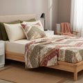 DaDa Bedding Cranberry Sage Floral Flat Sheet Set by DaDalogy Bedding Collection