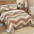 DaDa Bedding Cranberry Sage Floral Chevron Duvet Cover Set by DaDalogy Bedding Collection
