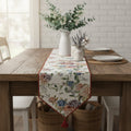 DaDa Bedding Vintage Romantic Roses Lovely Pink Floral Woven Tapestry Dining Table Runner (879) by DaDalogy Bedding Collection