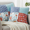 DaDa Bedding Set of 2-Pieces Bohemian Vibes Patchwork Floral Throw Pillow Covers, 18" x 18" (JHW878) by DaDalogy Bedding Collection
